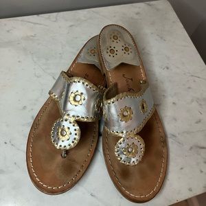 Jack Rogers silver & gold sandals